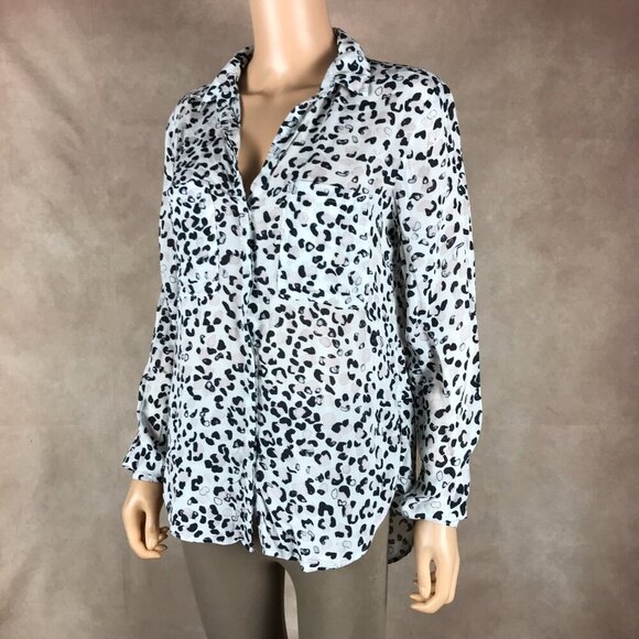 ANTHROPOLOGIE Animal Printed Button-down Shirt SMALL - Picture 7 of 10